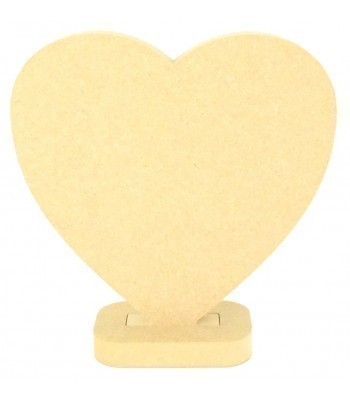 18mm MDF Small Plain Solid Heart on a stand